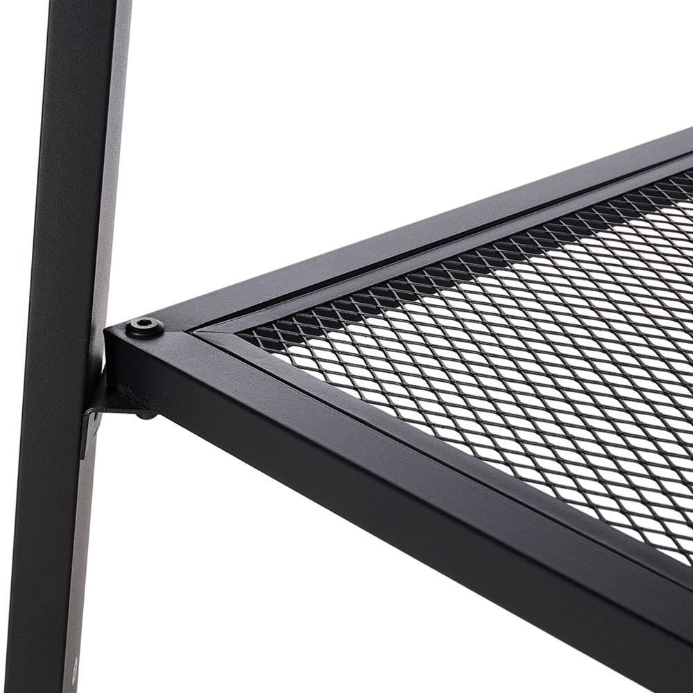 Living and Home 4 Seater Vintage Wood Effect Round Dining Table with Storage Shelf Image 5