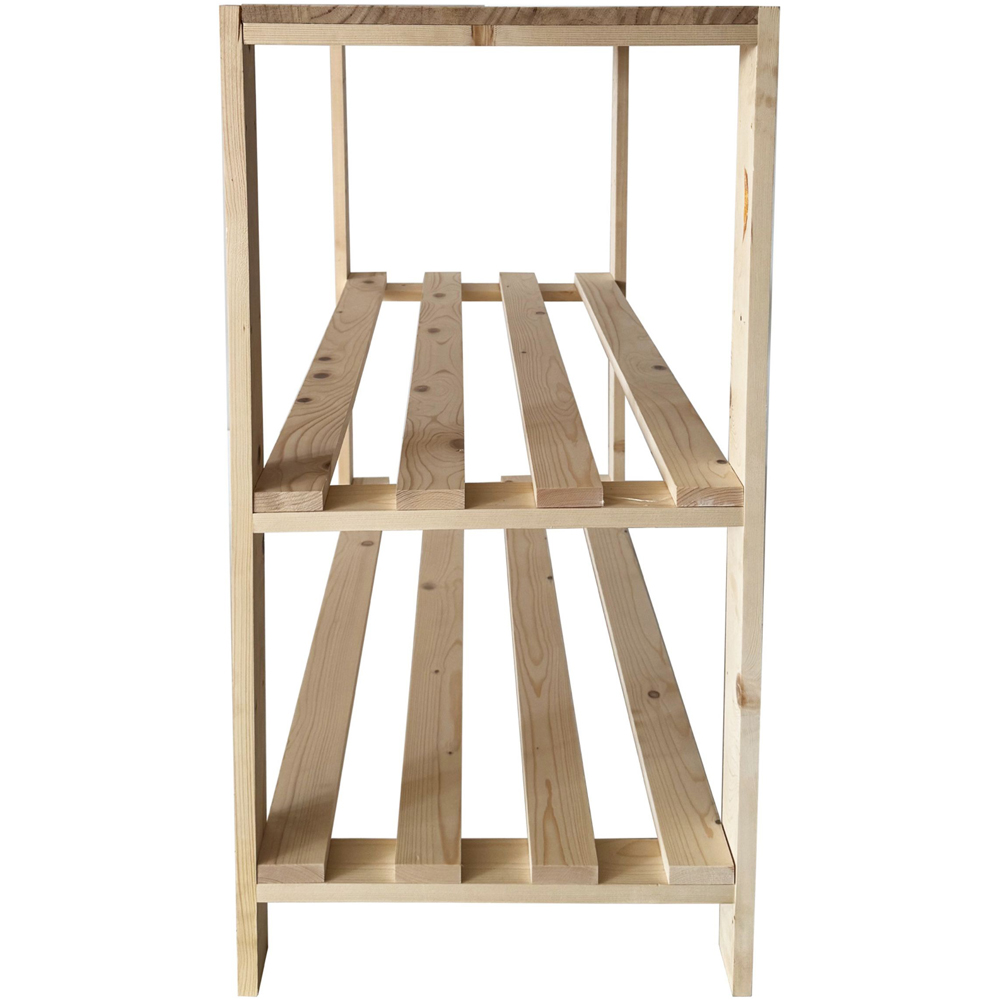 Core Products 3 Shelf Pre-Sanded Finish Solid Work Top Pine Slatted Heavy Duty Storage Unit Image 5