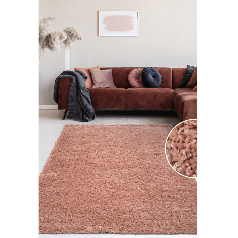 Homemaker Jazz Blush Pink Shaggy Rug 120 x 170cm Image 4