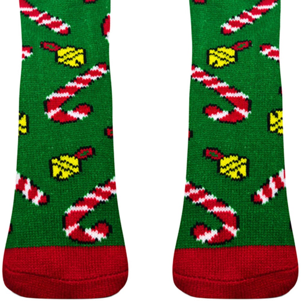 Noel Square Candy Cane Xmas Socks Pair Image 3