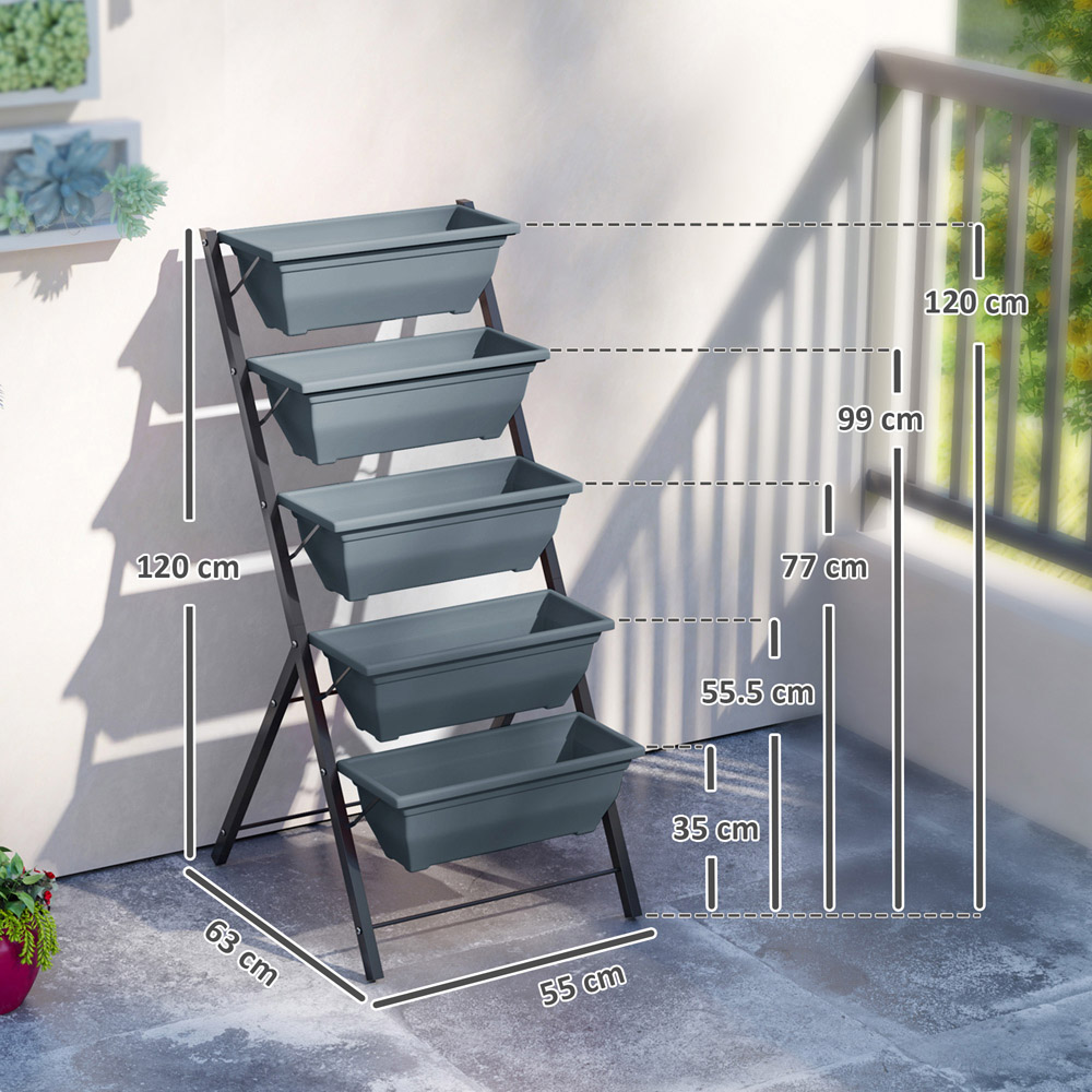 Outsunny 5-Tier Raised Garden Bed with 5 Removable Boxes Image 9