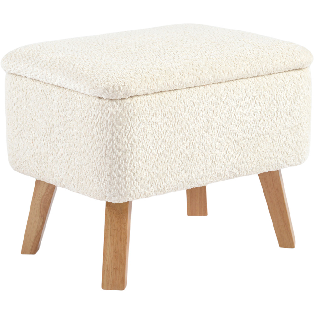 Bebe & Beyond Soother Off White Boucle Nursing Chair and Stool Image 6