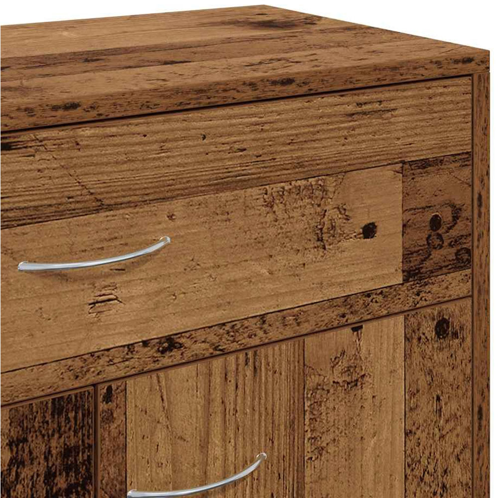 vidaXL 2 Door Single Drawer Old Wood Sideboard Image 9
