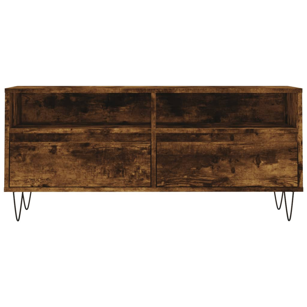 vidaXL 2 Drawer 2 Shelf Smoked Oak TV Cabinet Image 5