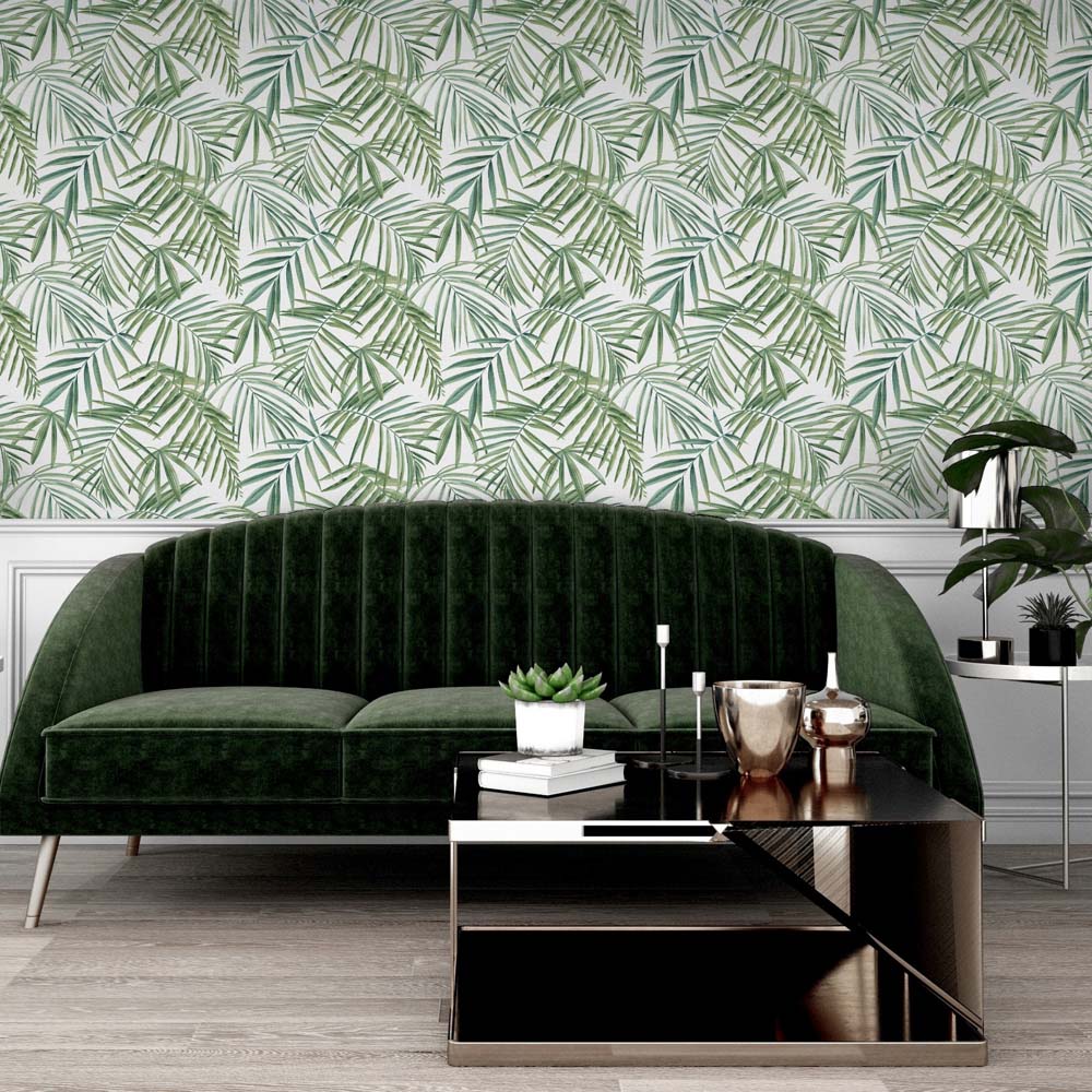 Arthouse Palm Leaves Green Wallpaper Image 4