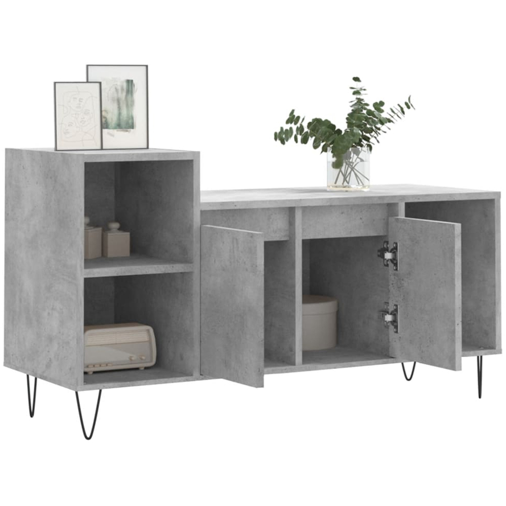 vidaXL 2 Door 3 Shelf Concrete Grey TV Cabinet Image 4