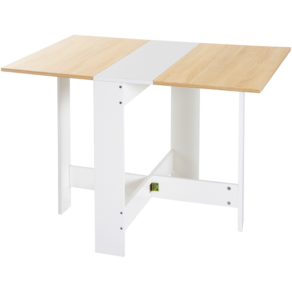 Portland Folding Dining Table Desk and Workstation Oak and White Image 2