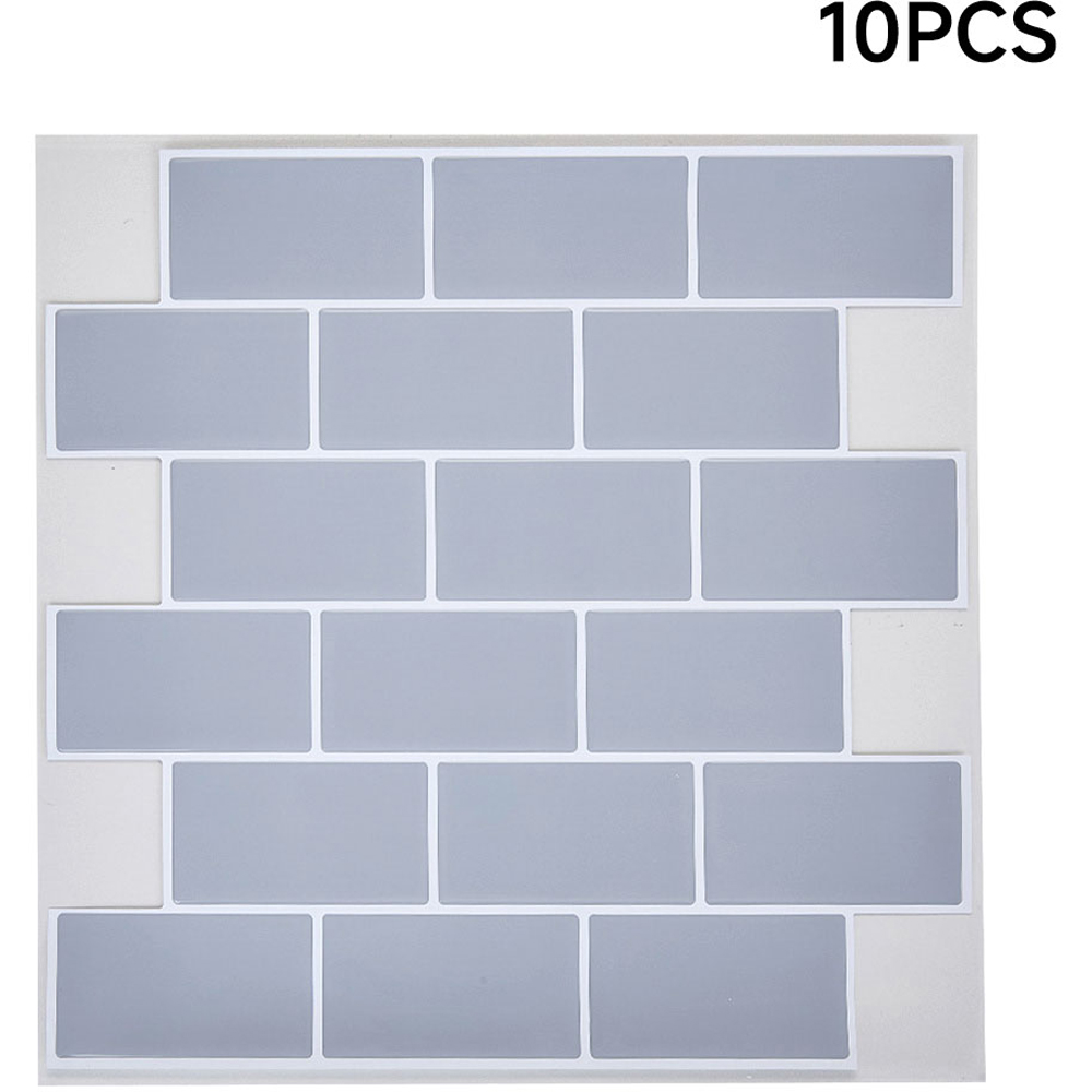 Living and Home Lattice Light Grey Peel and Stick Wall Tile Sticker Wall Tile Sticker 10 Pack Image 2