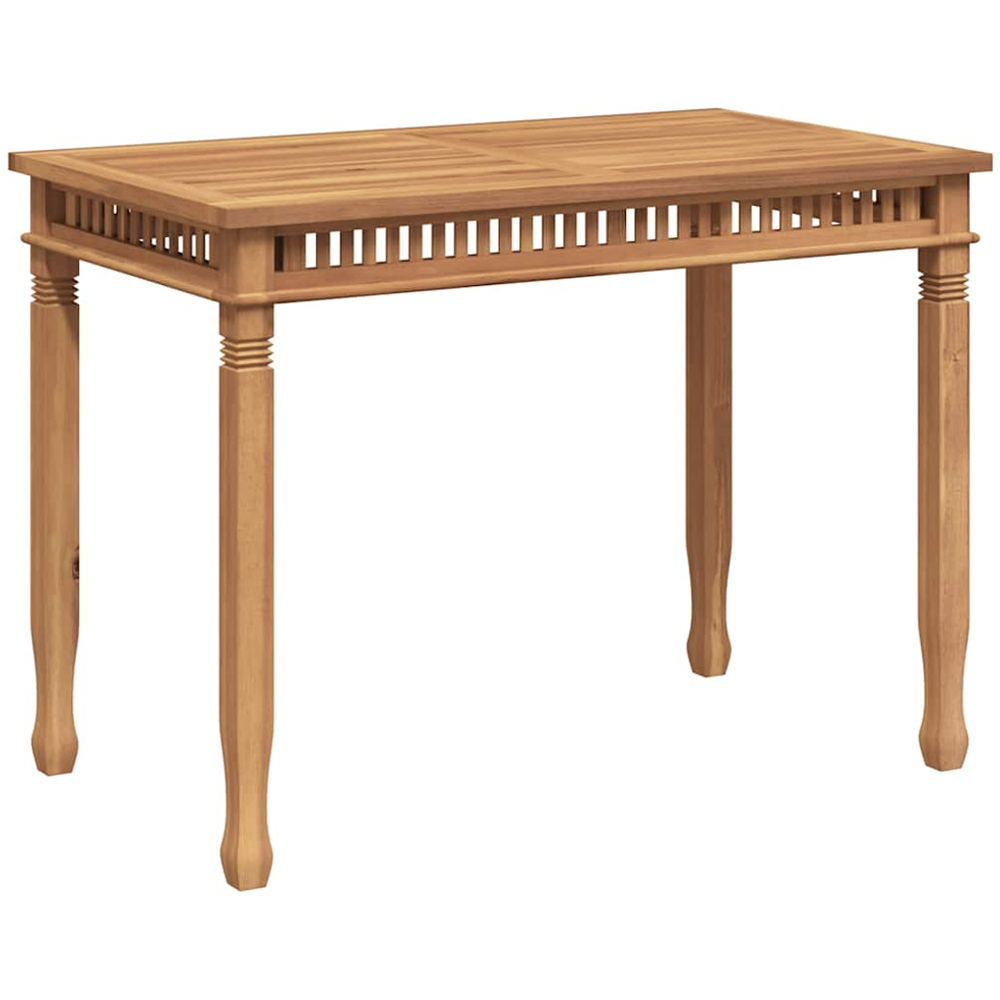 vidaXL 4 Seater Solid Teak Wood Slatted Garden Dining Table Brown Image 2