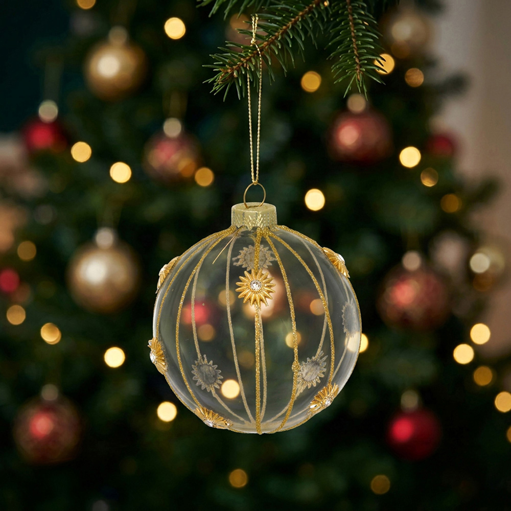 Clear Gold Embellished Bauble Image 2