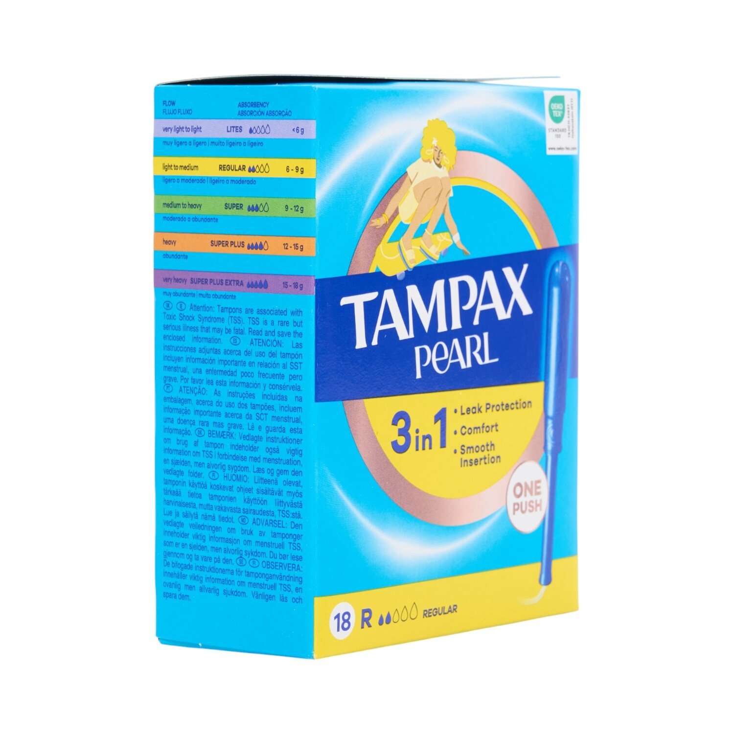 Pack of 18 Tampax Pearl 3 in 1 Tampons Regular Image 2