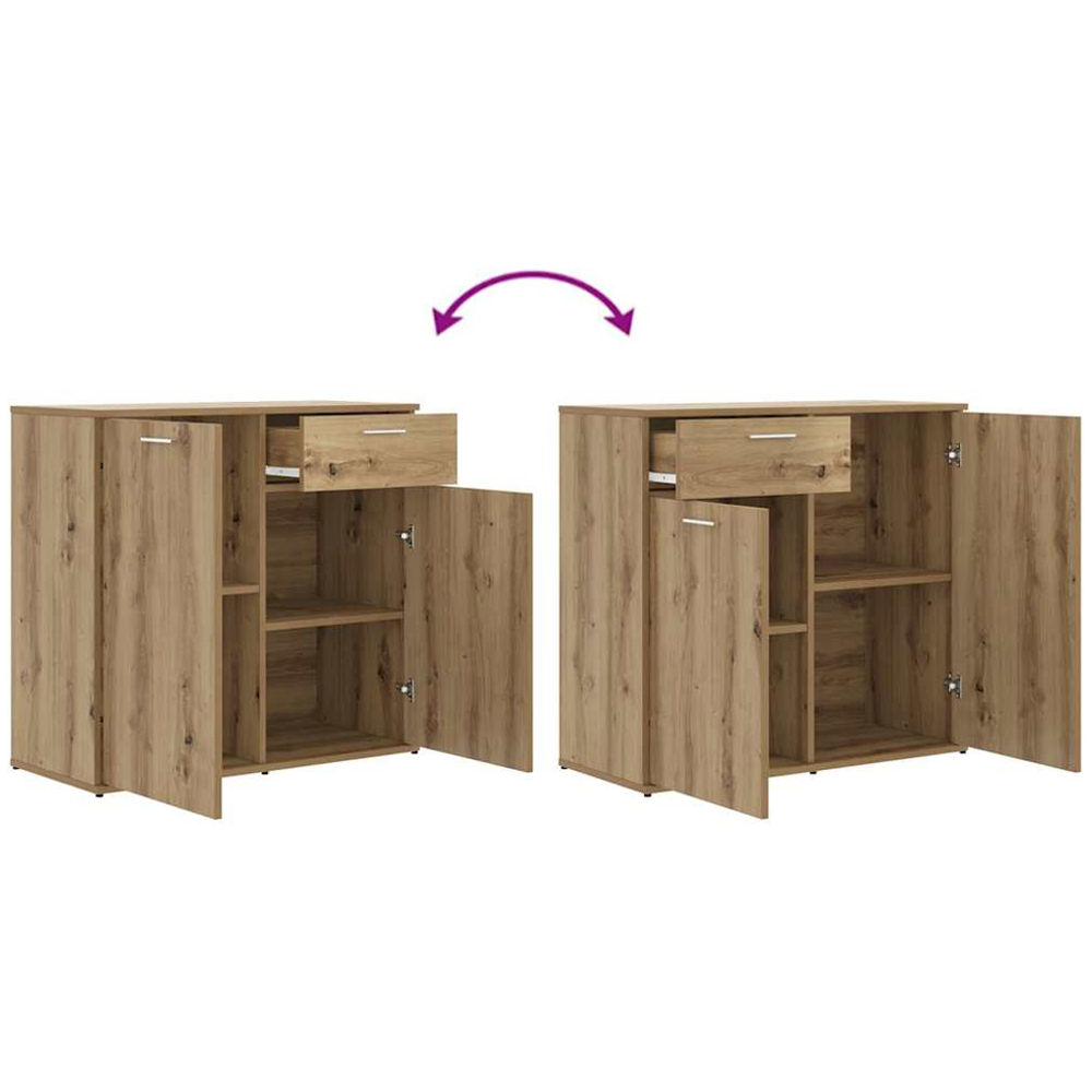 vidaXL 2 Door Single Drawer Artisan Oak Highboard Image 8