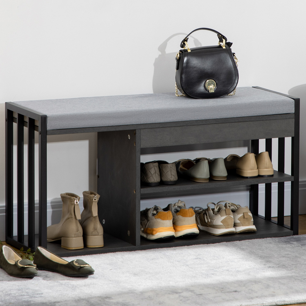 Portland Grey Shoe Cabinet Image 1