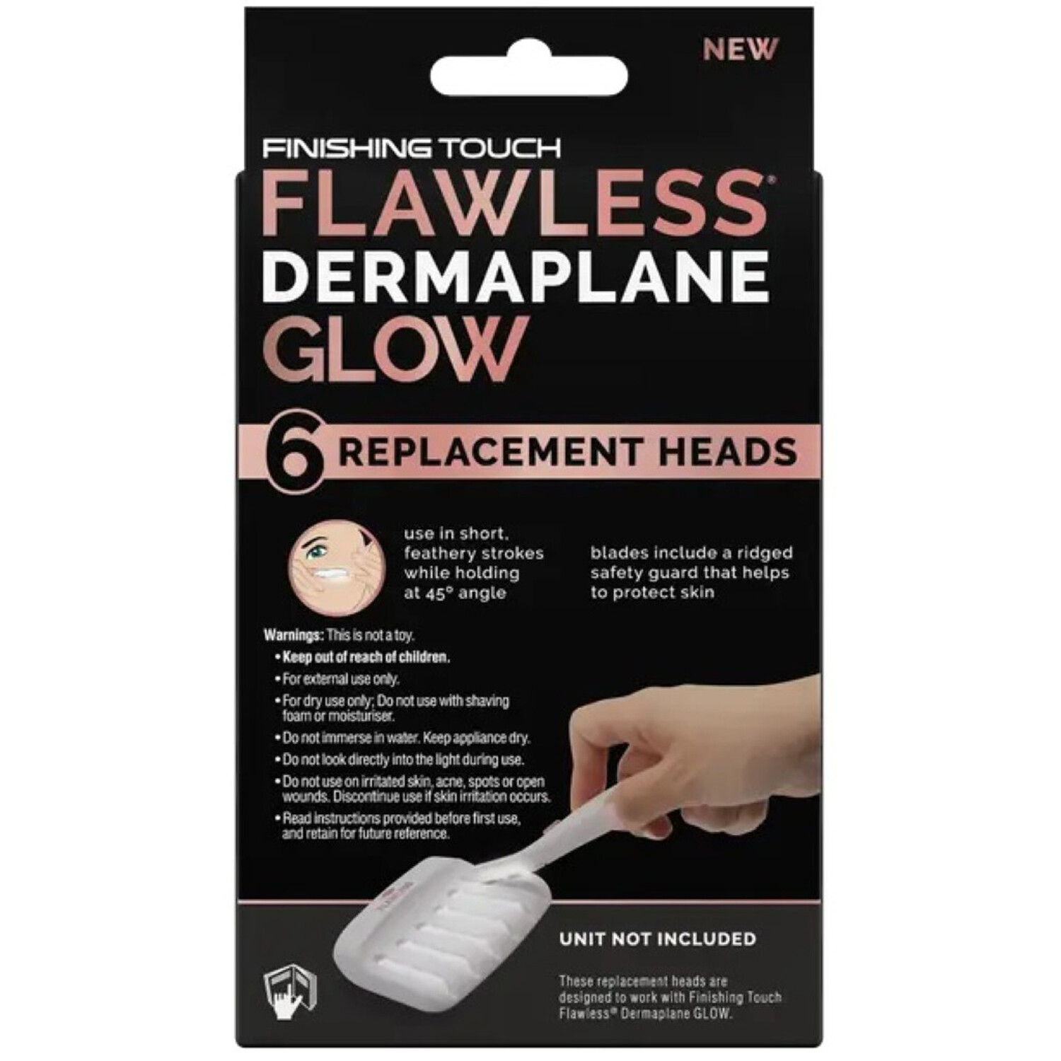 Pack of 6 Flawless Dermaplane Glow Replacement Heads Image 3
