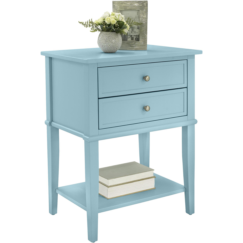 Dorel Franklin 2 Drawer Blue Accent Table Image 3
