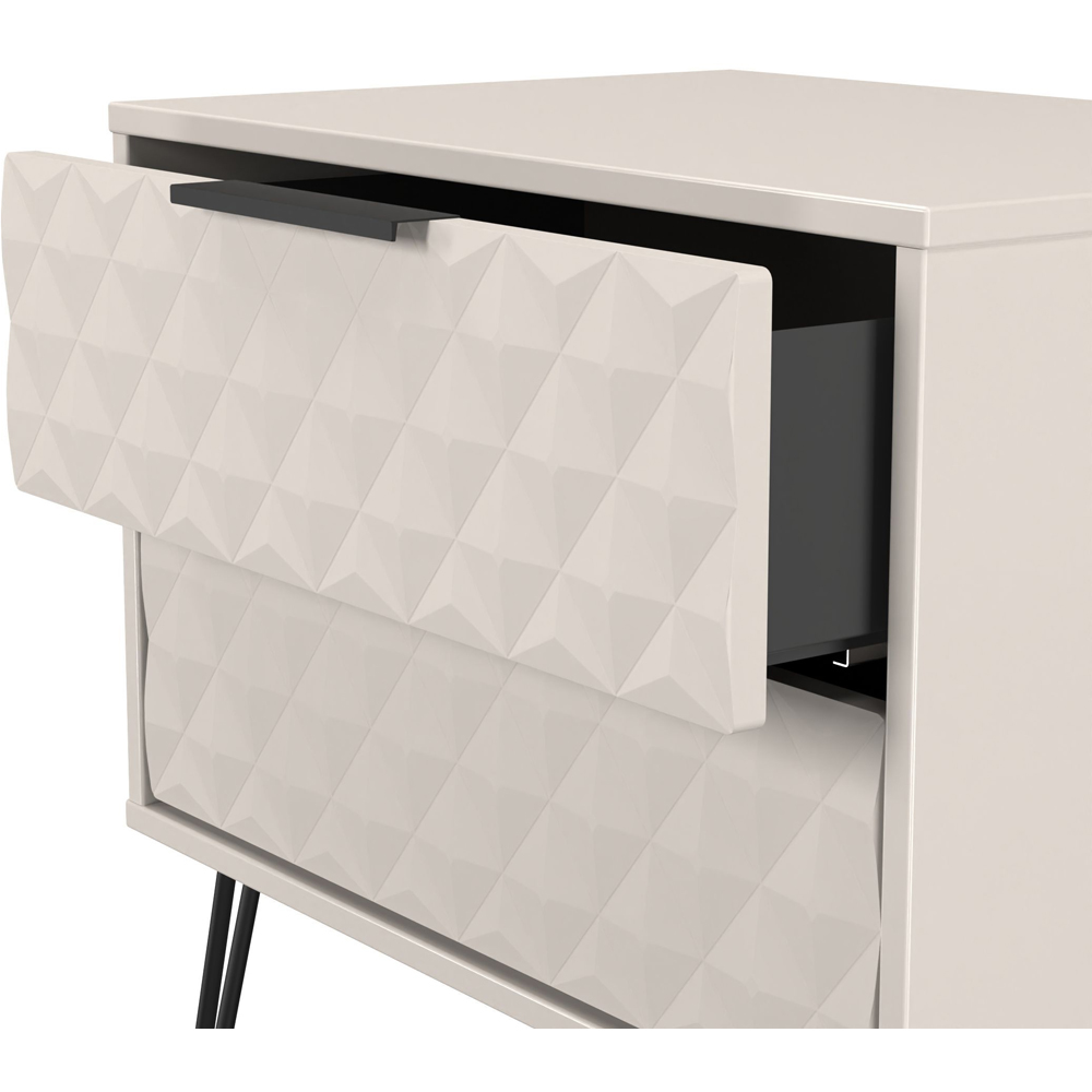 Crowndale Harlequin 2 Drawer Kashmir Matt Side Table Ready Assembled Image 6
