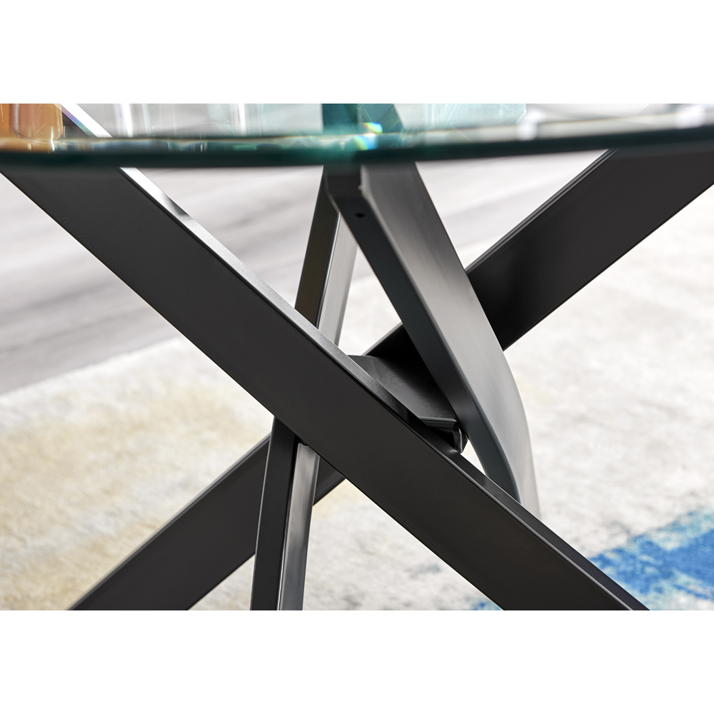 Furniturebox Arona 4 Seater 100cm Round Dining Table Black Image 5
