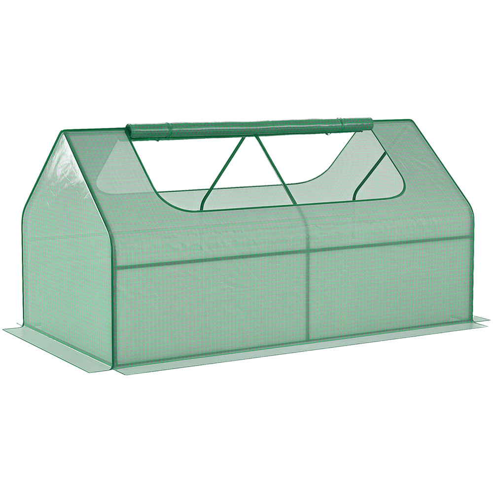 Outsunny Green Raised Garden Bed Planter with Greenhouse Image 1