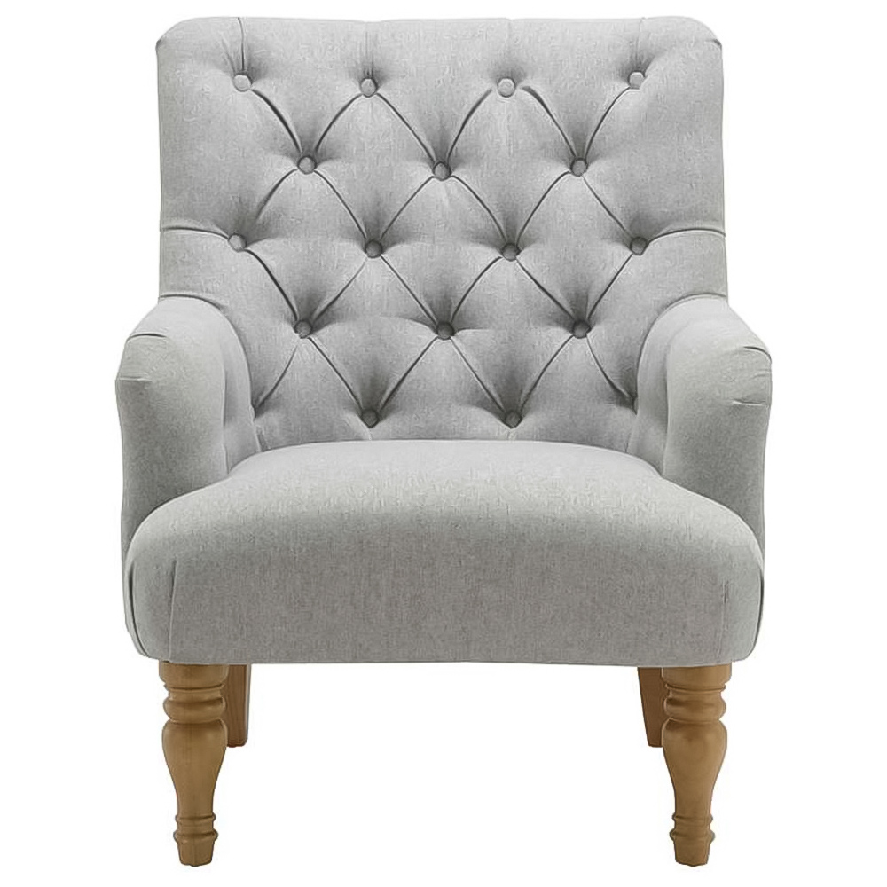 Padstow Button Back Grey Armchair Image 3