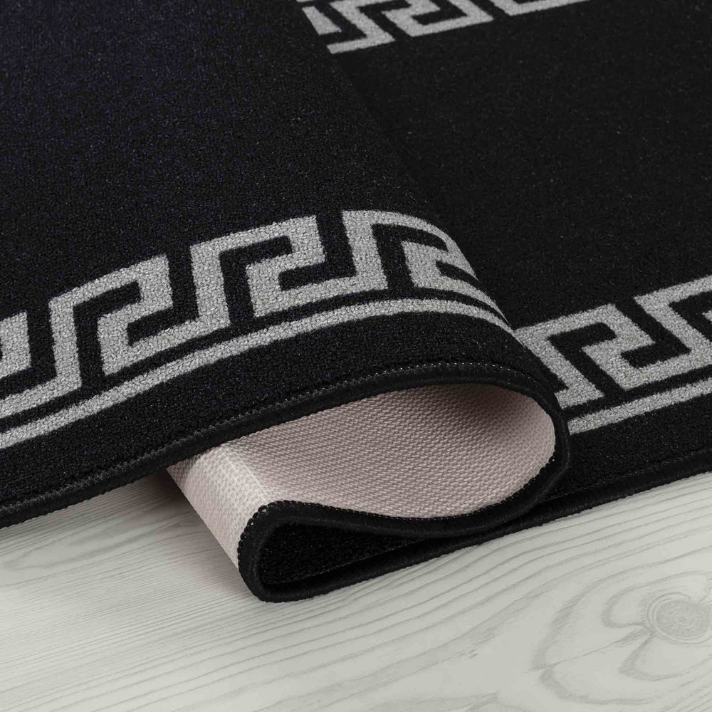Desire Rugs Havana Black Greek Key Anti Slip Door Mat 160 x 120cm Image 3