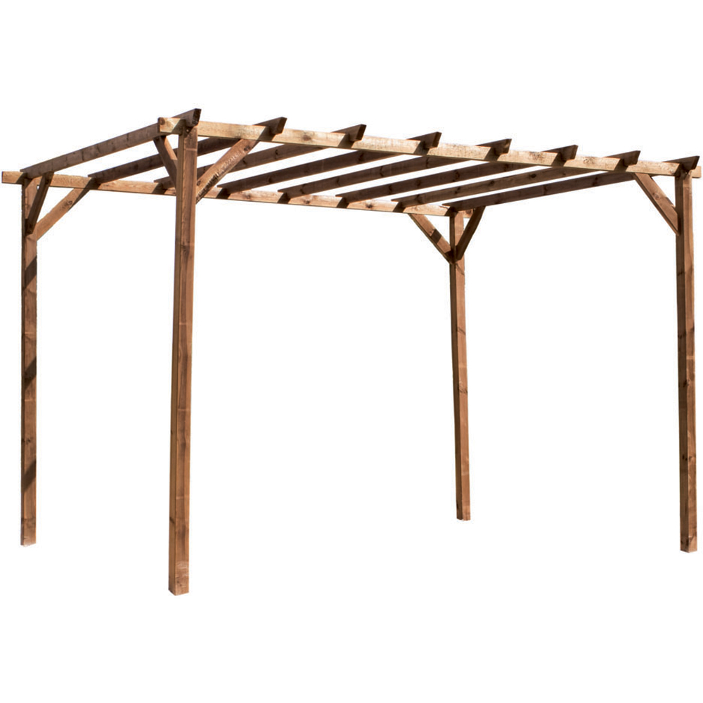 Cerland Magdalie 4 x 3m Brown Wooden Pergola Image 2