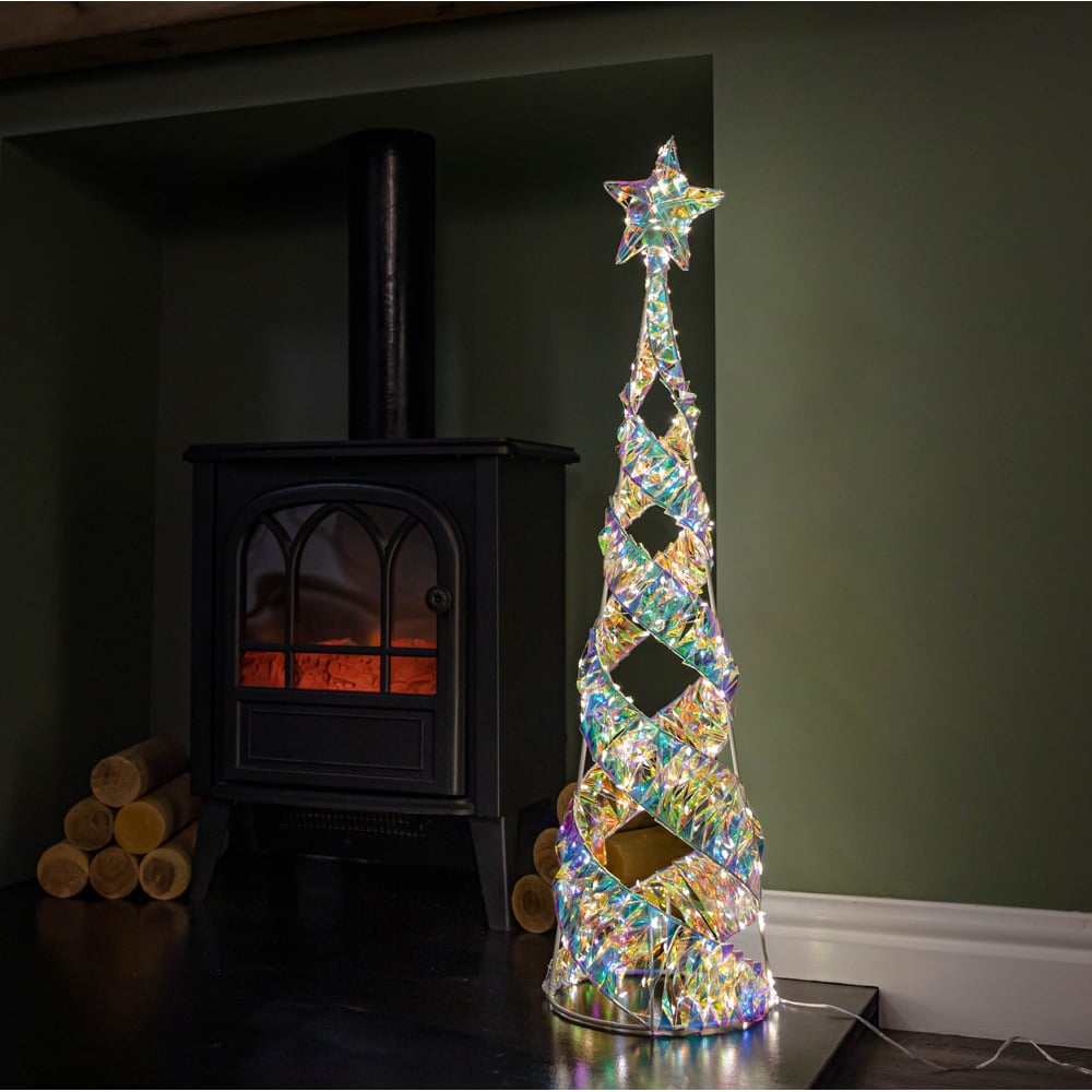 Samuel Alexander 400 Warm White LED Iridescent Shimmer Spiral Christmas Tree Decoration 3ft Image 8