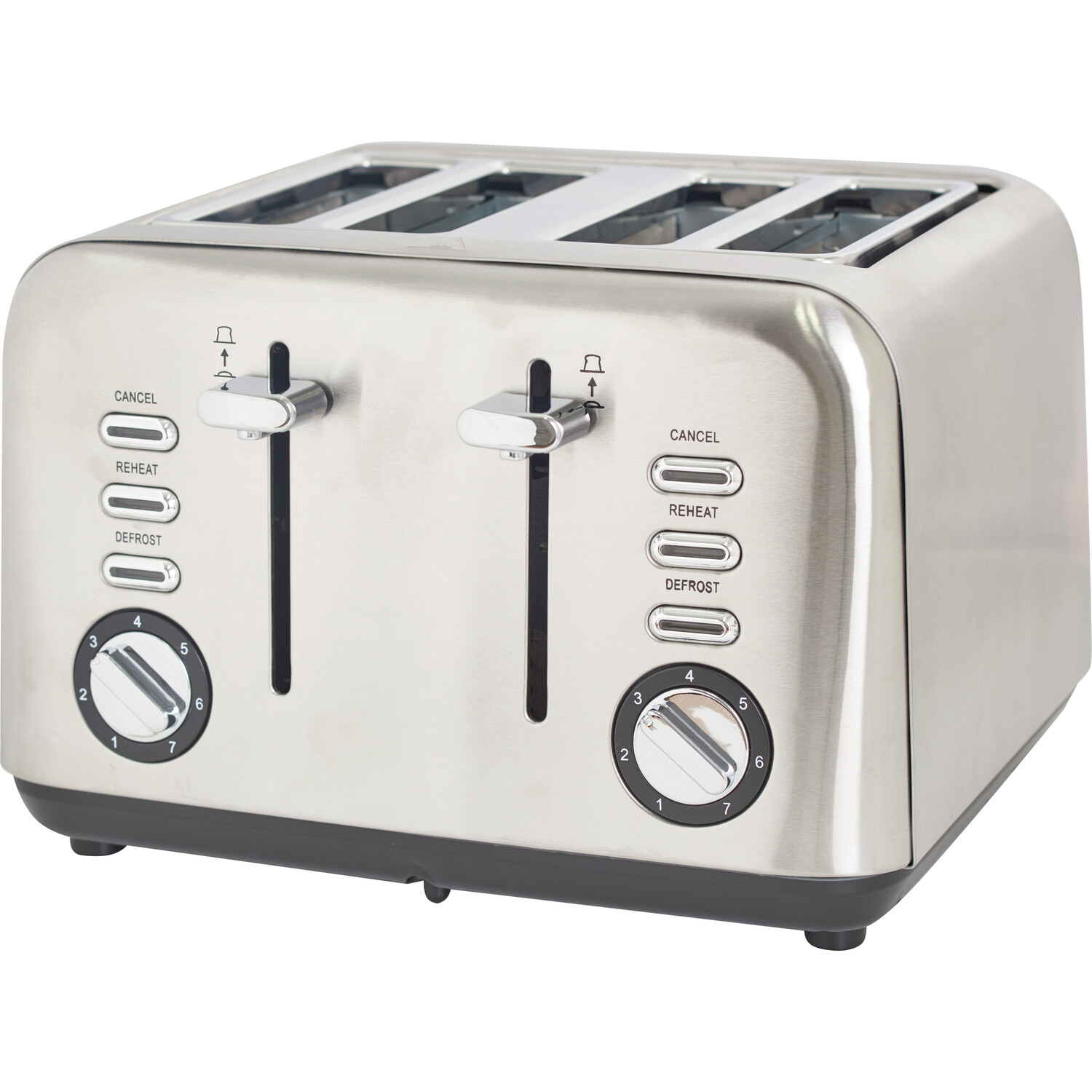 MY Silver 4 Slice Stainless Steel Toaster Image 1