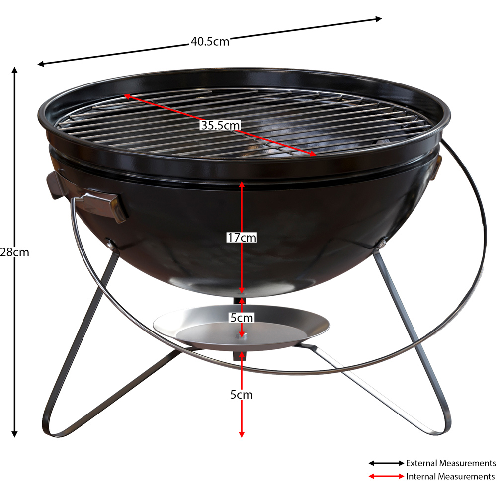 GARDEN VIDA Kansas Black Small Kettle Grill BBQ Image 7