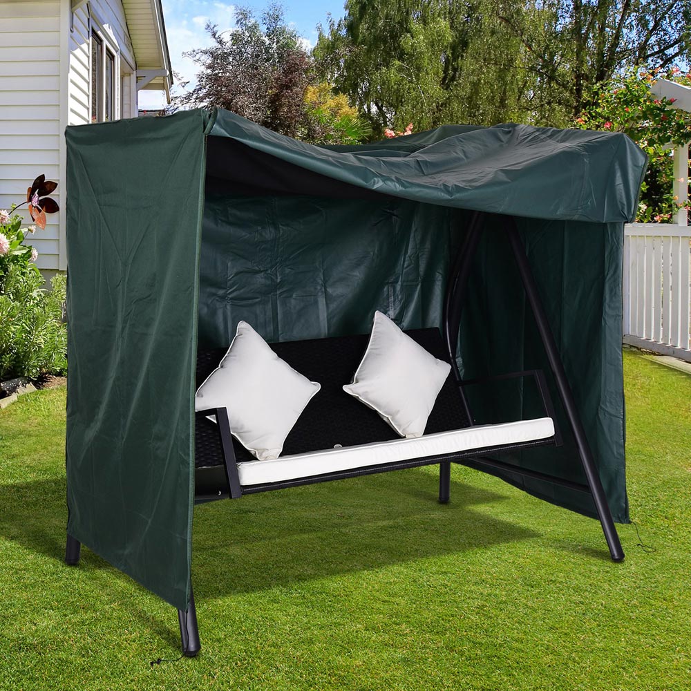 Outsunny Green 3 Seater Swing Bench Cover 152 x 114 x 177cm Image 2
