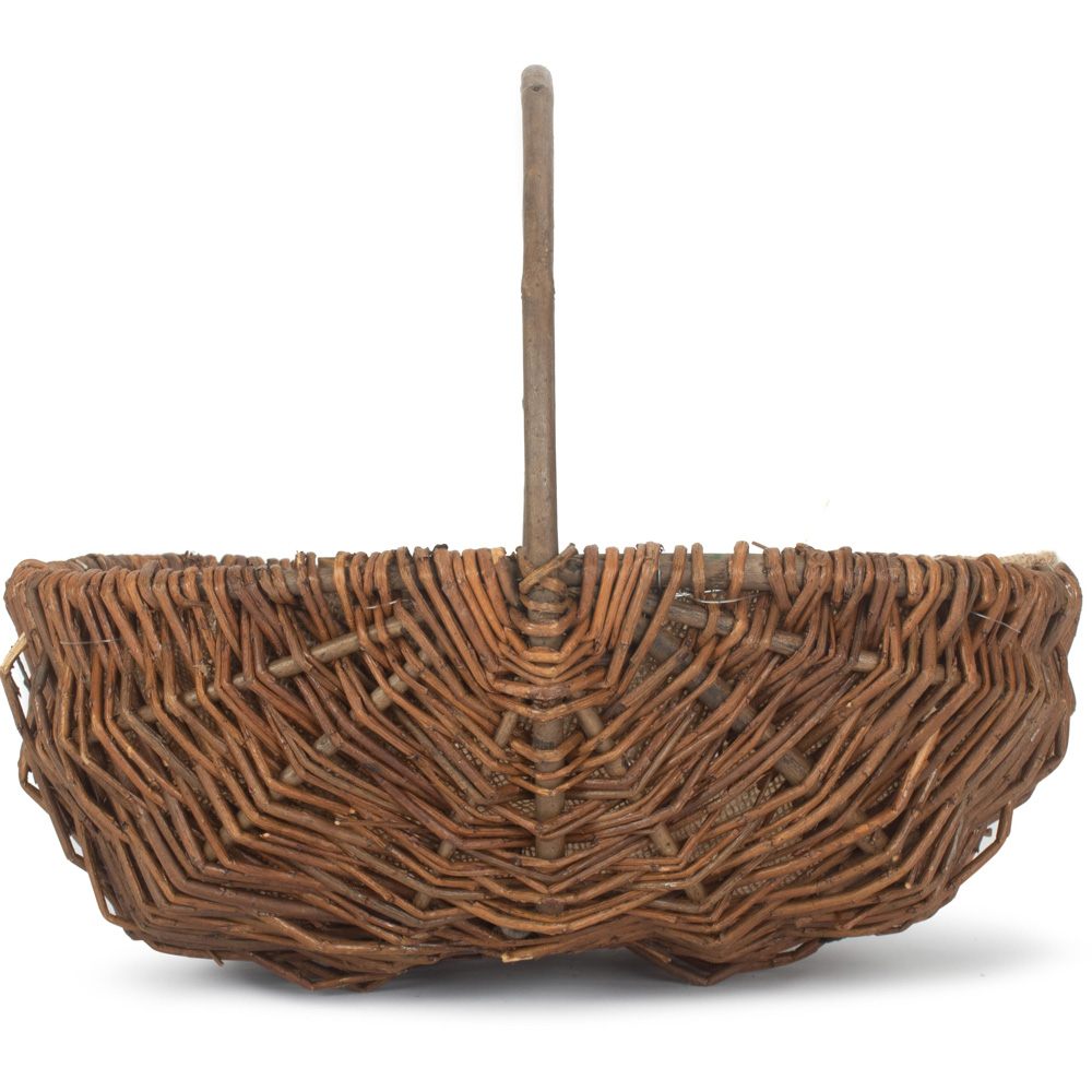 Red Hamper Small Oval Unpeeled Willow Garden Trug Image 3