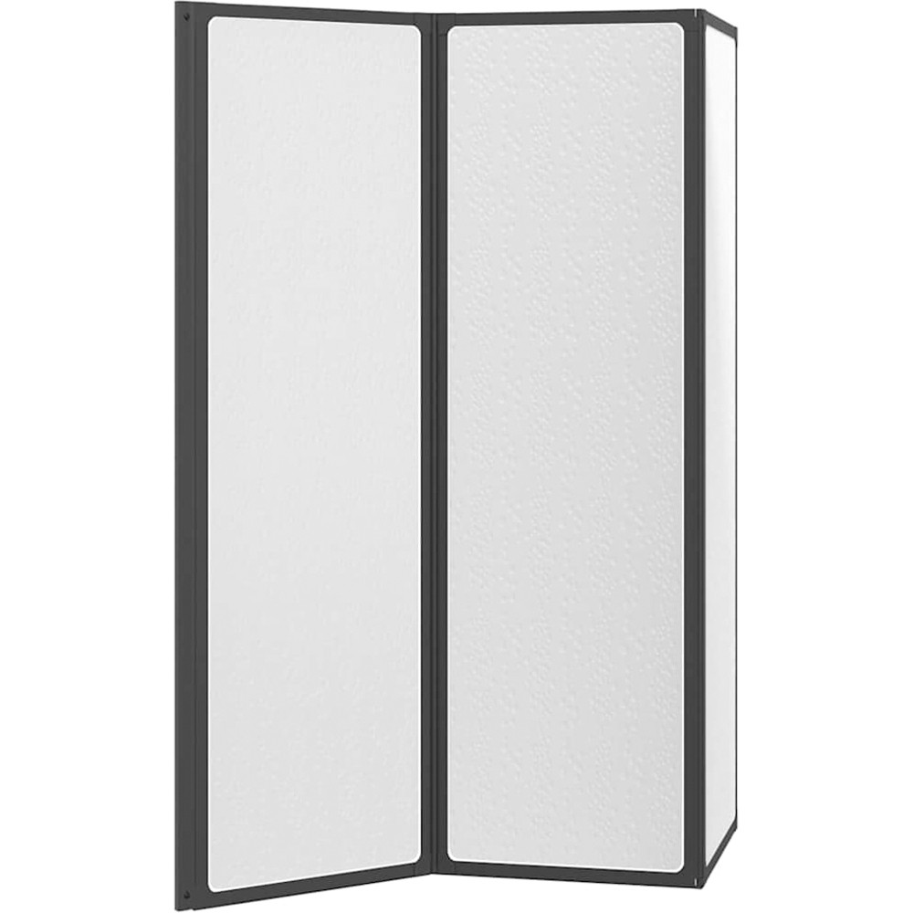 vidaXL Black Shower Screen 132 x 2 x 140cm Image 4