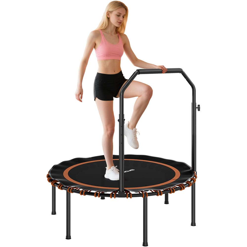 SPORTNOW 3.3ft Orange Foldable Rebounder Mini Trampoline with Handle Image 1