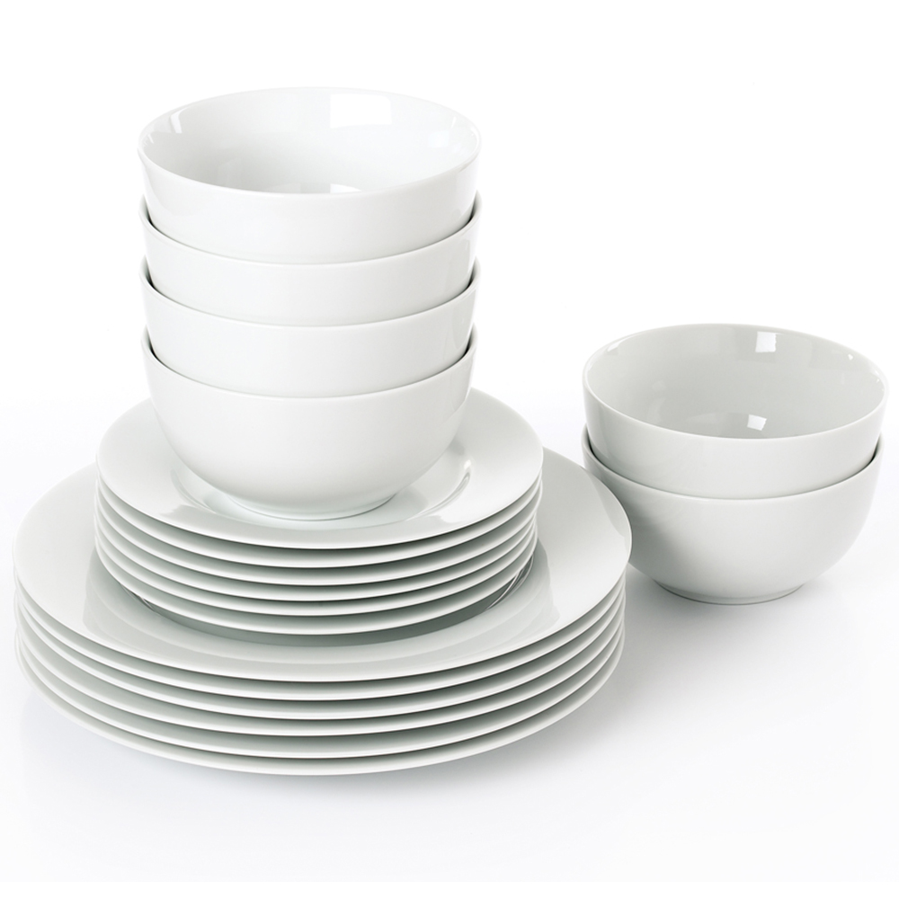 Waterside Rimmed White 18 Piece Dinner Set Image 4
