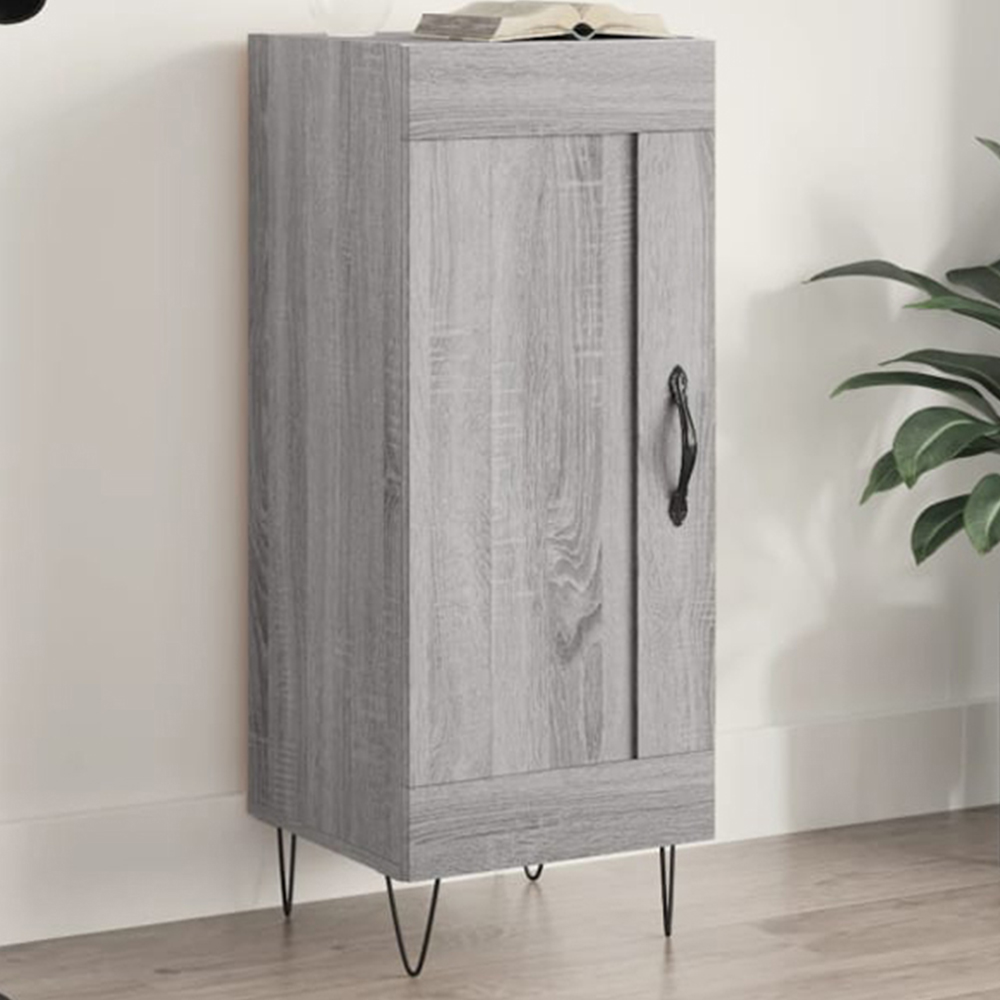 vidaXL Single Door Grey Sonoma Wooden Sideboard Image 1