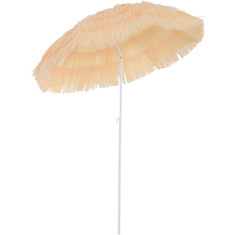 Outsunny Outdoor Sun Umbrella Sunshade Hawaiian Folding Tilting Crank Parasol Wheat Image 1