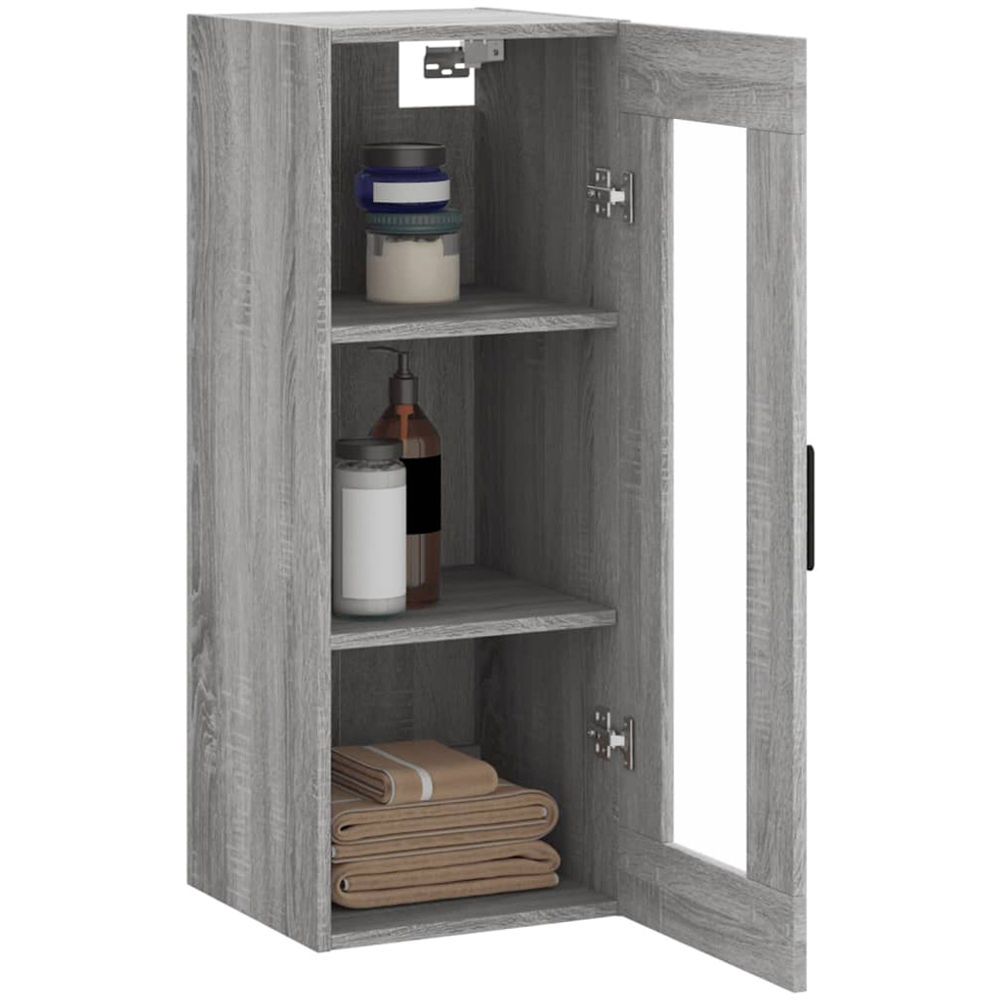 vidaXL Single Door 3 Shelf Grey Sonoma Wall Mounted Cabinet Image 5