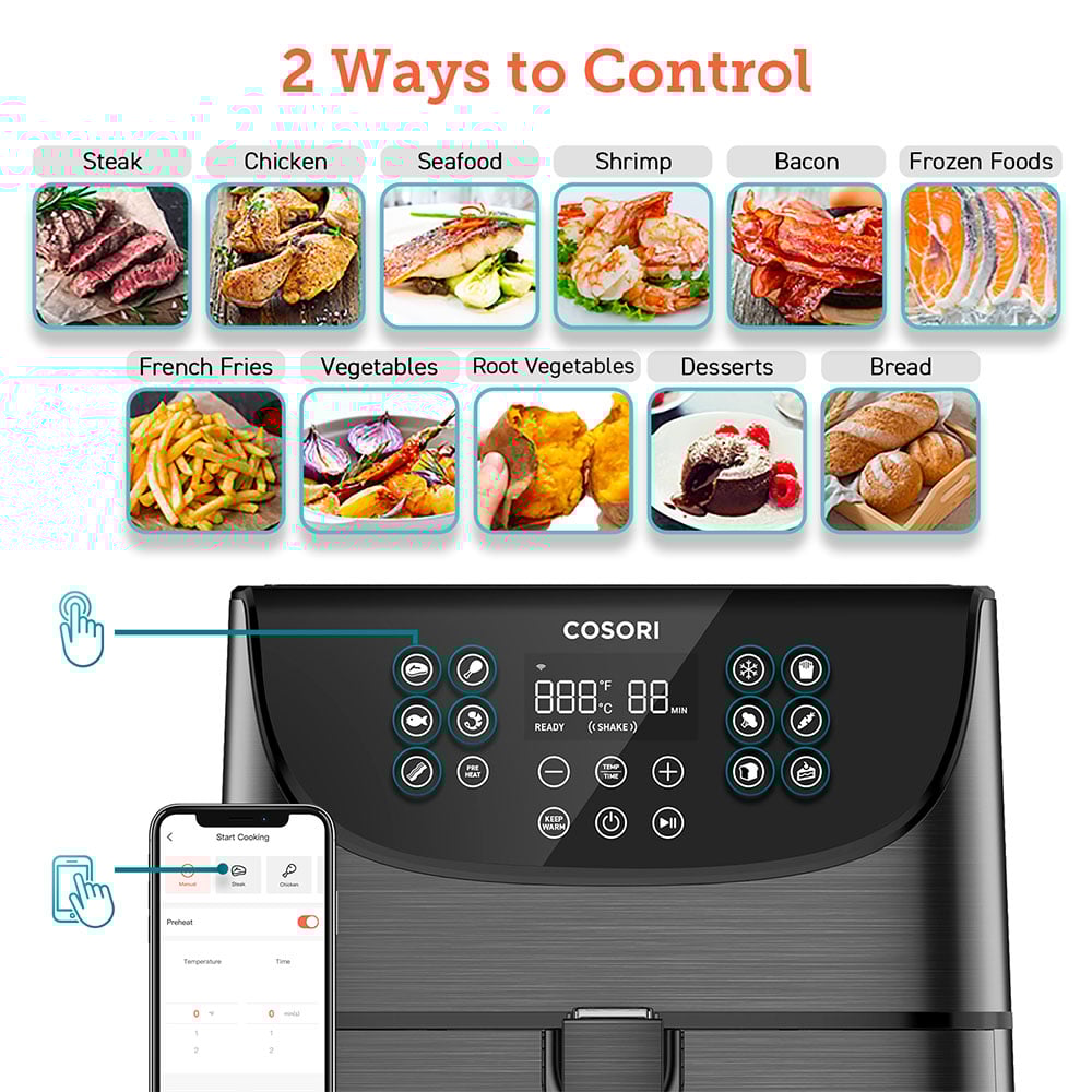 Cosori Black Premium Smart 5.5L Air Fryer Image 3