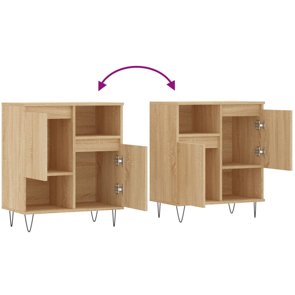 vidaXL 2 Door 2 Open Shelf Sonoma Oak Sideboard Image 9