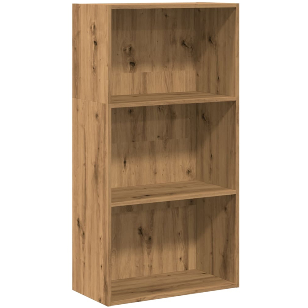 vidaXL 3 Shelf Artisan Oak Bookcase Image 2