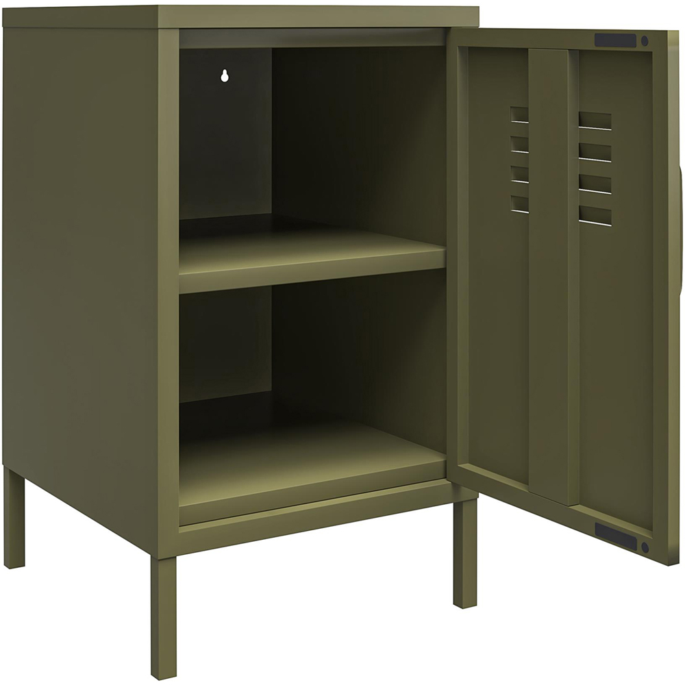 Dorel Bradford Single Door Olive Green Metal Locker End Table Image 4