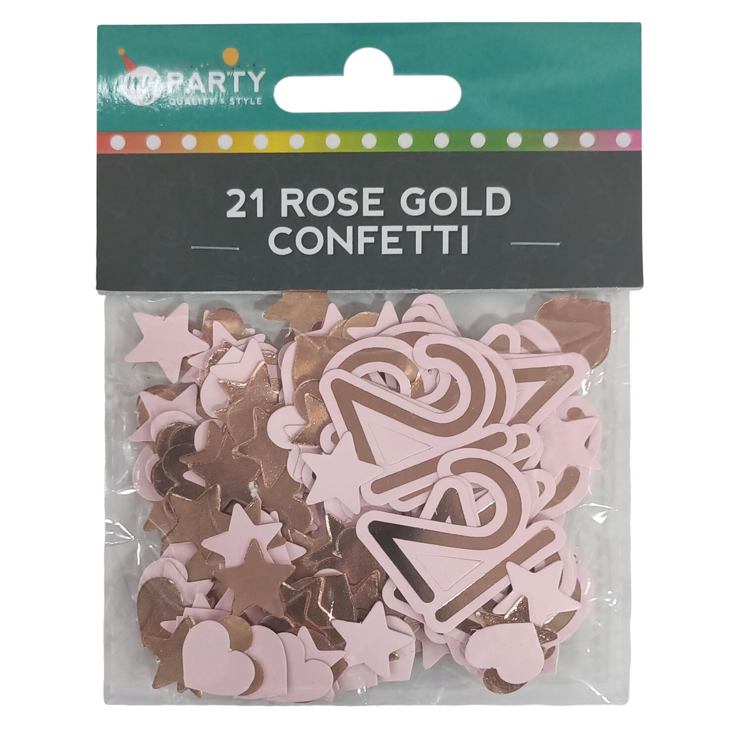 My Party Birthday Number Rose Gold Paper Confetti - 21 Image