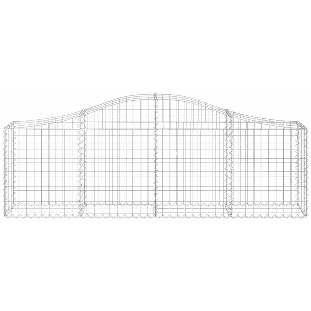 vidaXL Silver Galvanised Iron Arched Gabion Basket 200 x 30 x 60/80cm 10 Pack Image 4