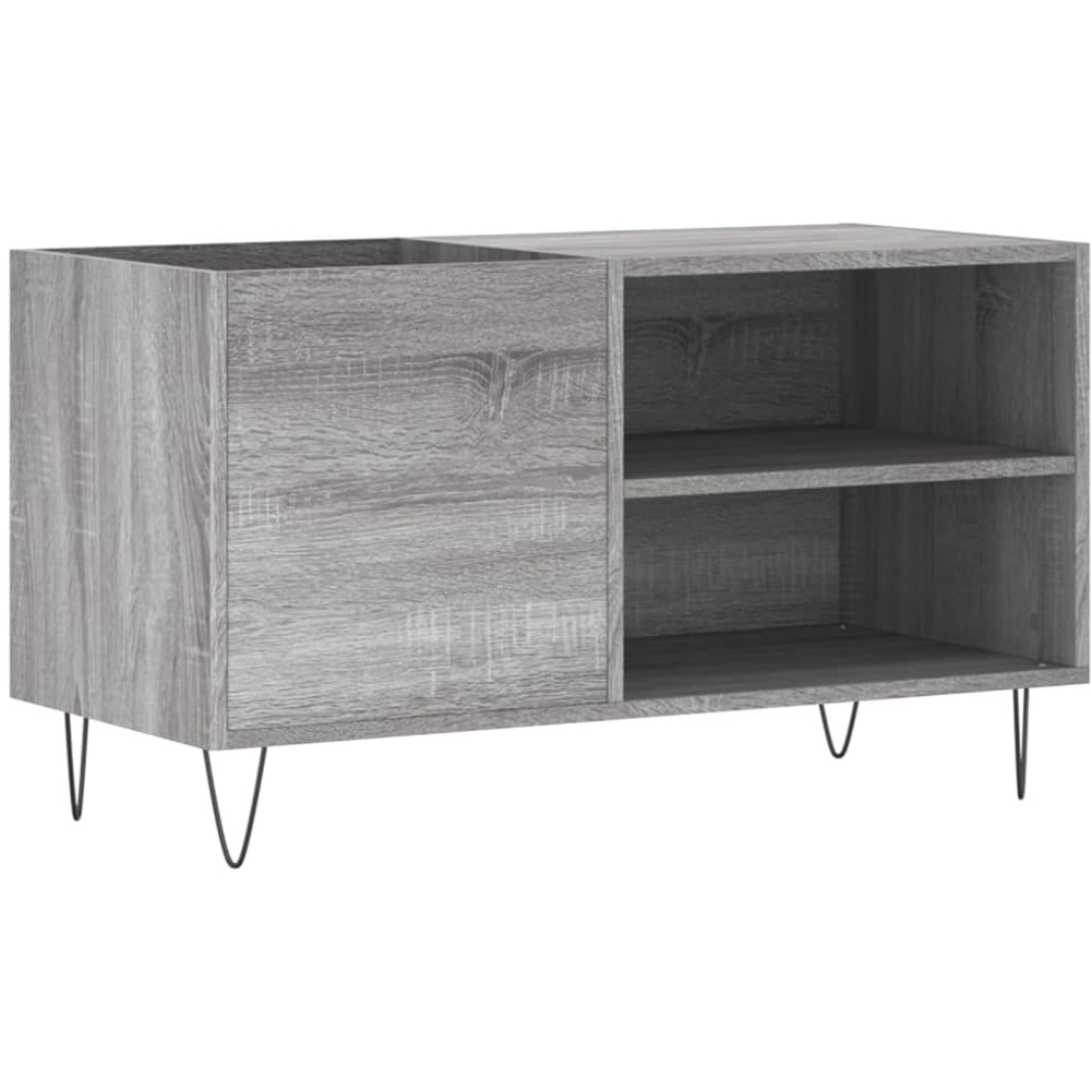 vidaXL 2 Shelf Grey Sonoma Record Cabinet Image 2