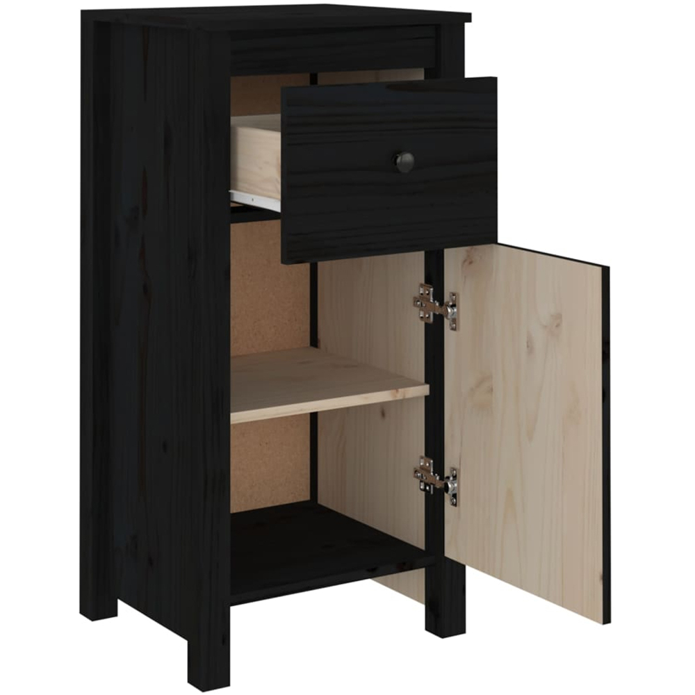 vidaXL Single Door Single Drawer Wooden Sideboard Set of 2 Image 3