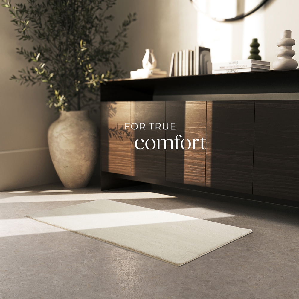 tectake Zonelle Beige Short Pile Ultra Soft Rug 110 x 60cm Image 3