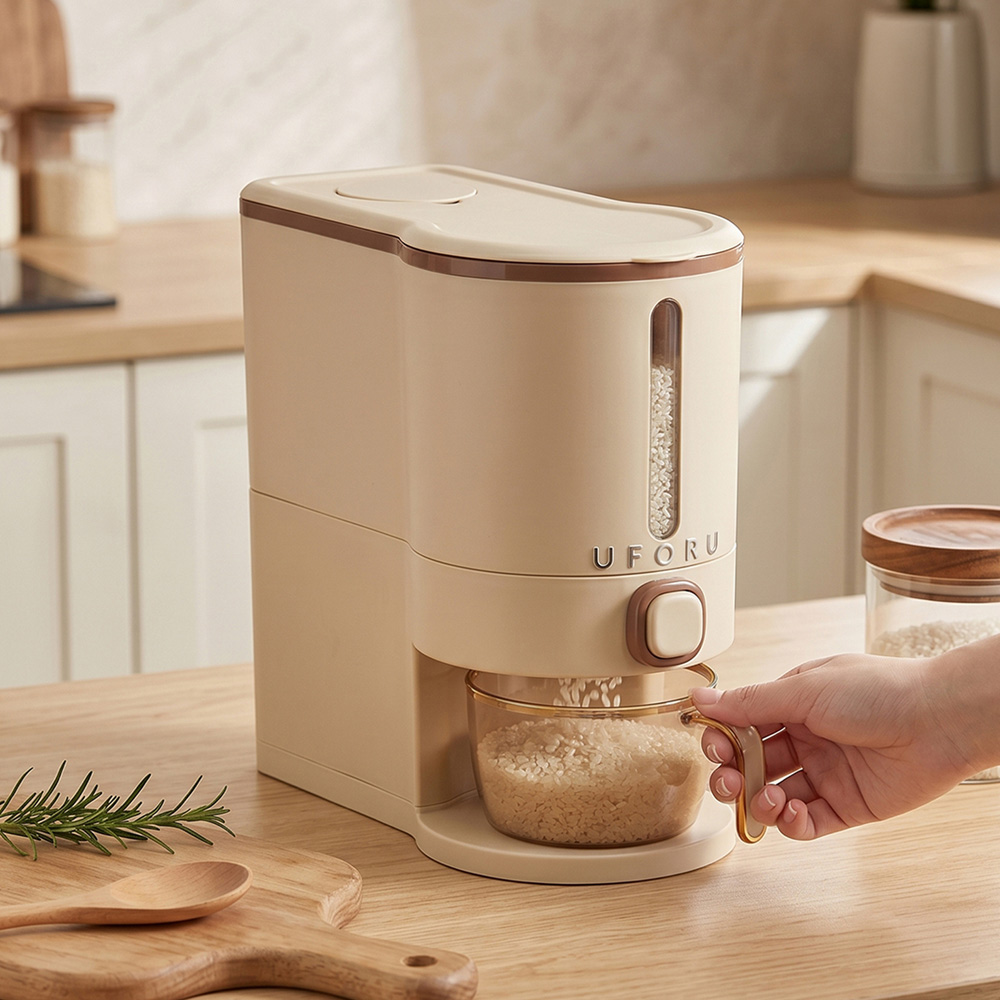 Living and Home Light Brown Rice Dispenser 5kg Image 7