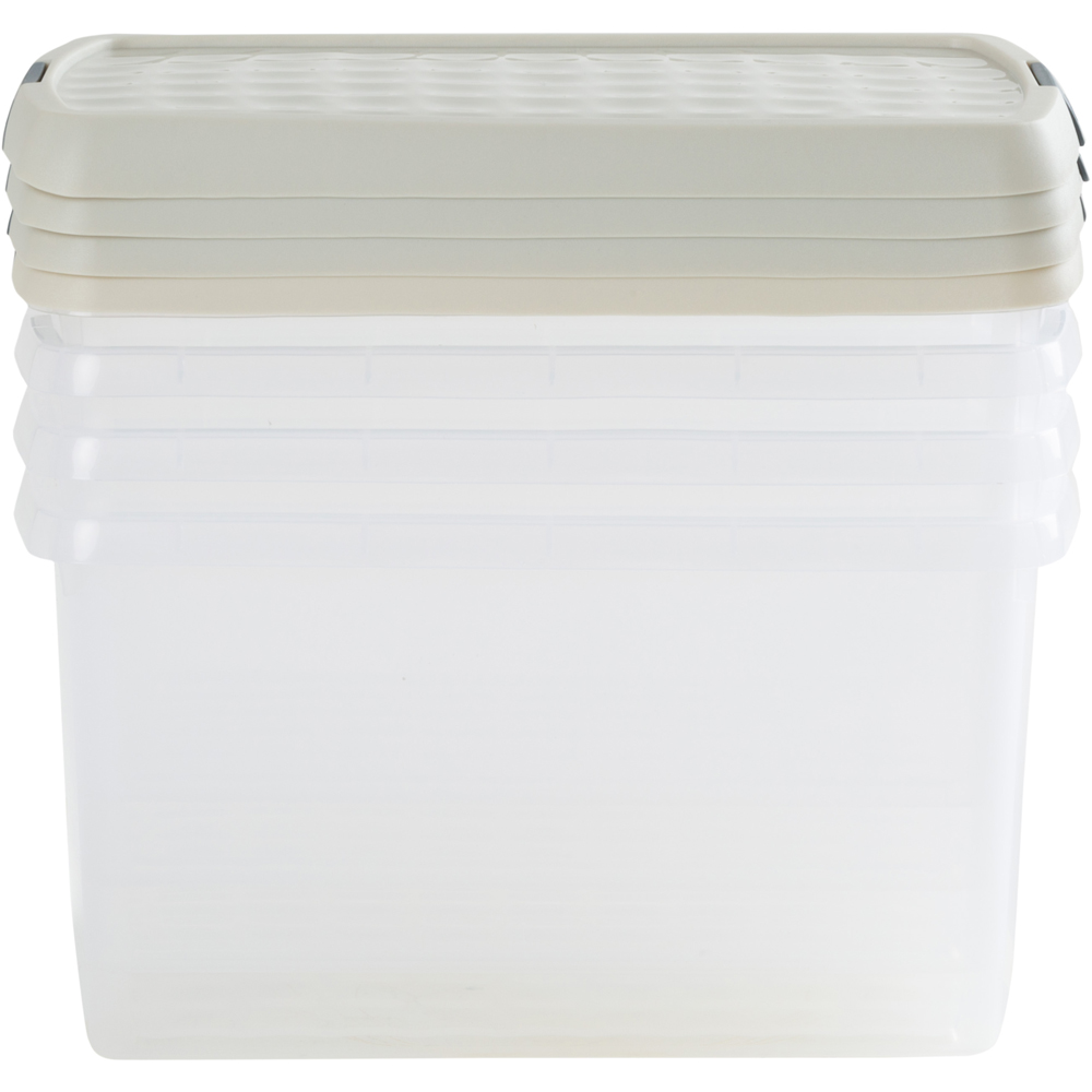 Wham Clip 14L Clear Stone and Slate Grey Rectangular Storage Box with Lid 4 Pack Image 5