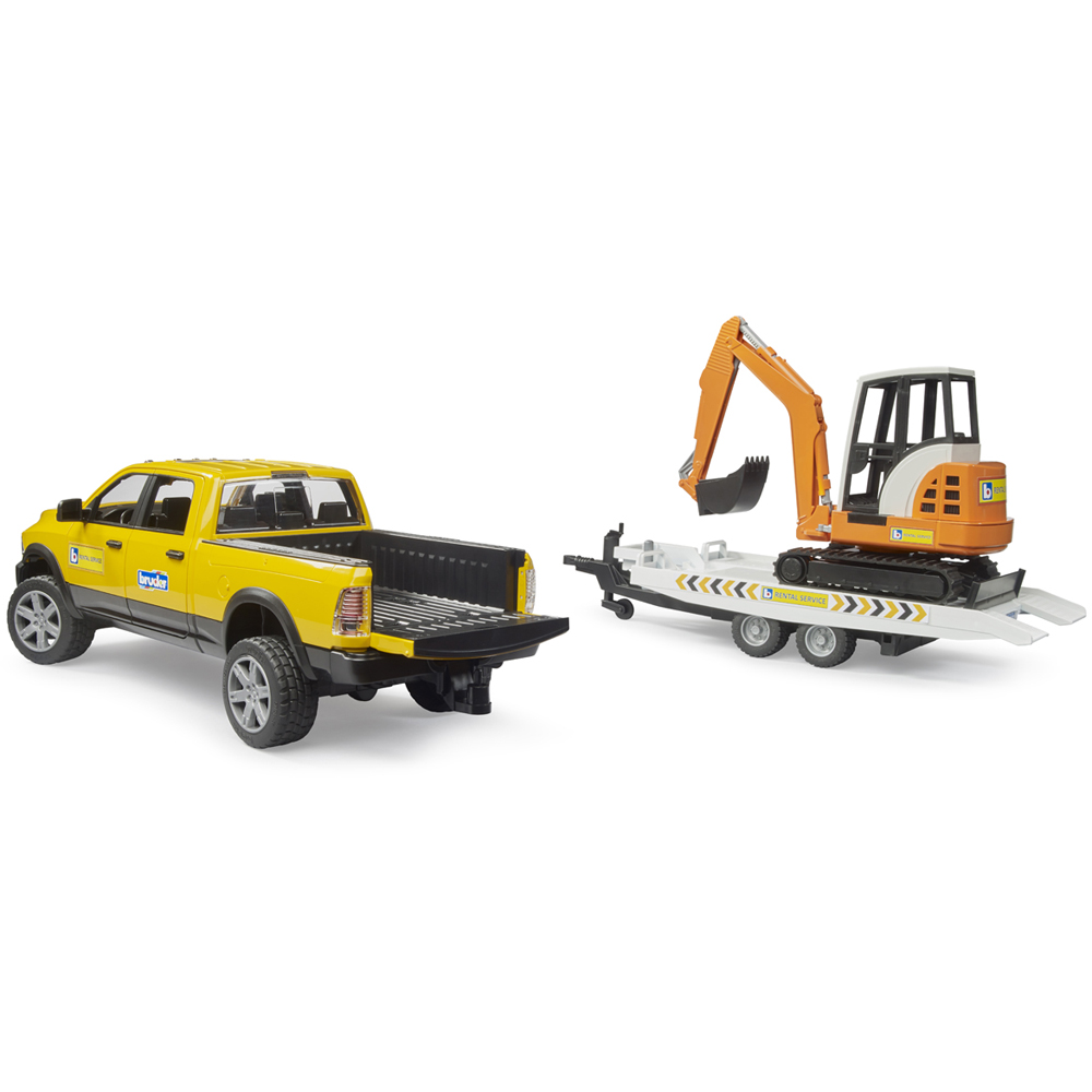Bruder RAM 2500 Wagon Rental Service with Mini Excavator Image 3