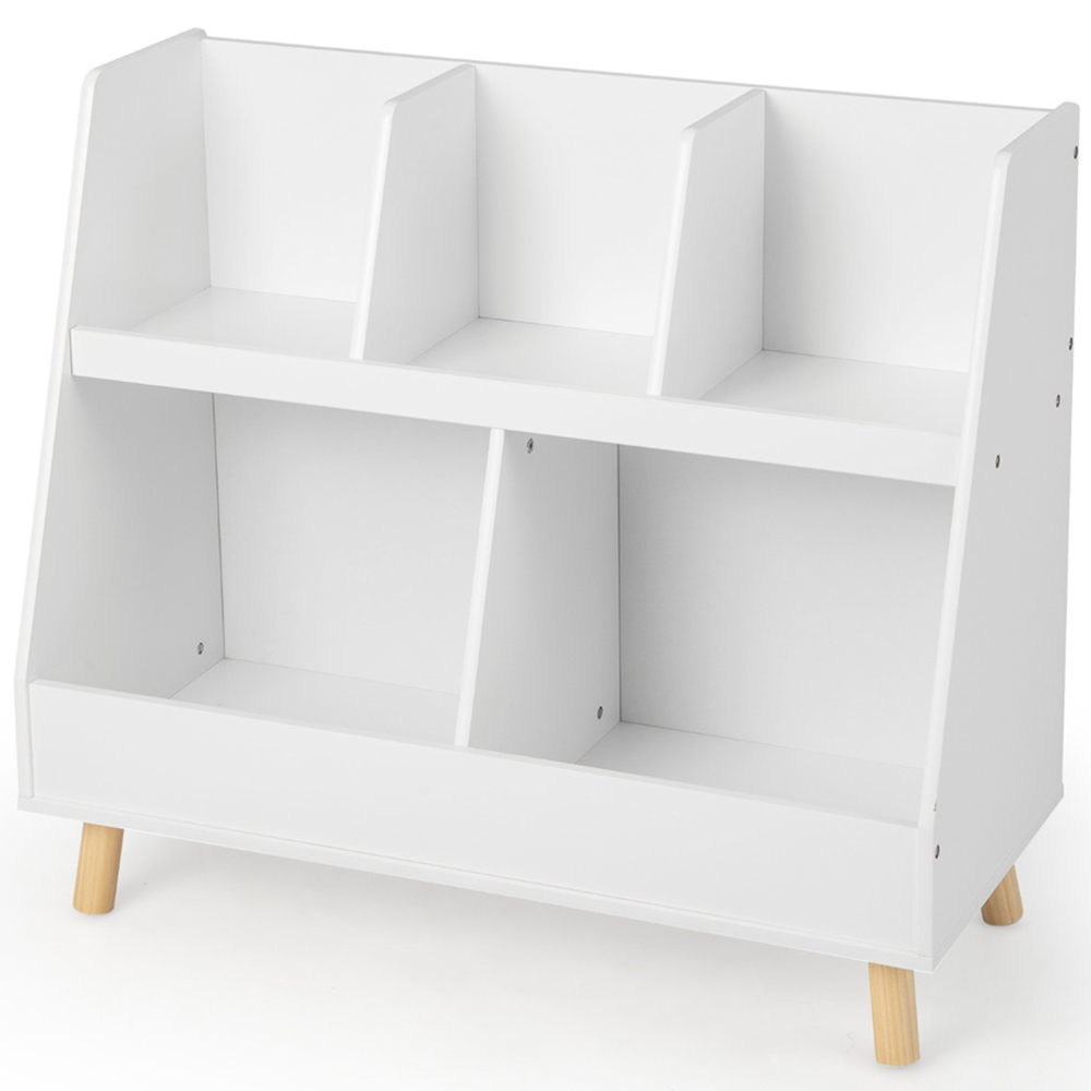 Costway 5 Cube White Kids Toy Organiser Image 2
