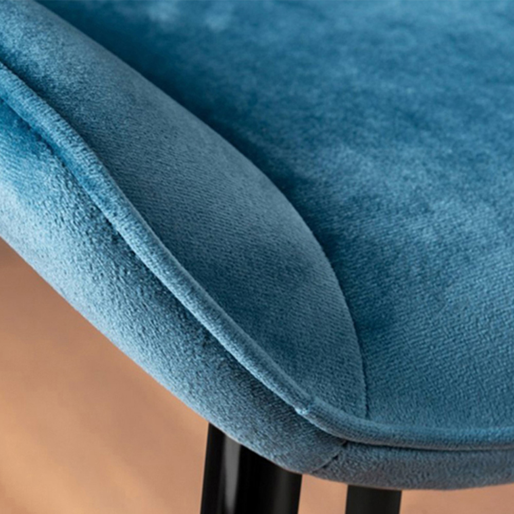 Furniturebox Molini Cesano 6 Seater Dining Set Black High Gloss and Blue Image 7